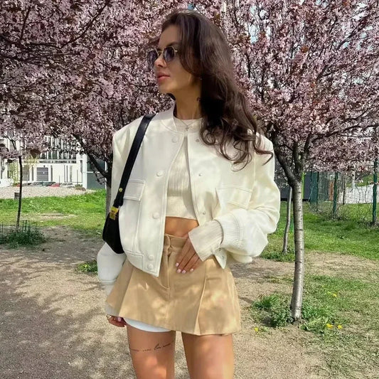 Yara | Stijlvolle Cropped Bomber Jacket