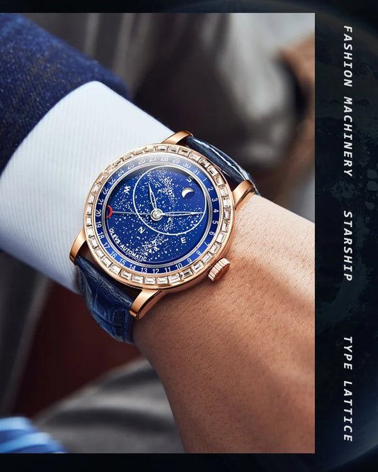 Olevs | Unieke Horloge Automatisch Sterren Rotatie