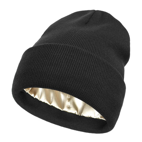 Geen Pluis, Geen Gedoe: Waterdichte Satijnen Beanie – Blijf Stijlvol in Elk Weer!