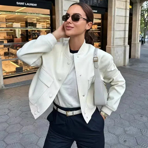 Yara | Stijlvolle Cropped Bomber Jacket