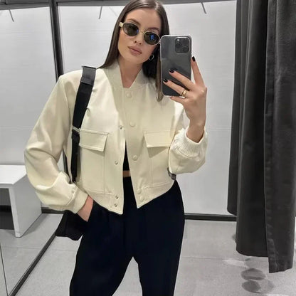 Yara | Stijlvolle Cropped Bomber Jacket