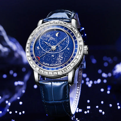 Olevs | Unieke Horloge Automatisch Sterren Rotatie