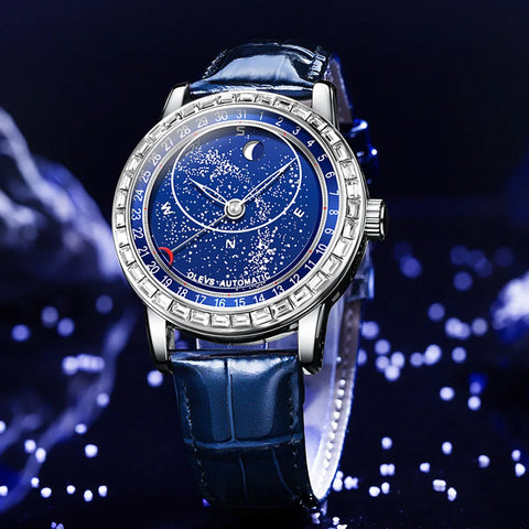 Olevs | Unieke Horloge Automatisch Sterren Rotatie