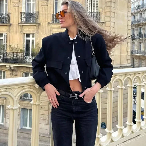 Yara | Stijlvolle Cropped Bomber Jacket
